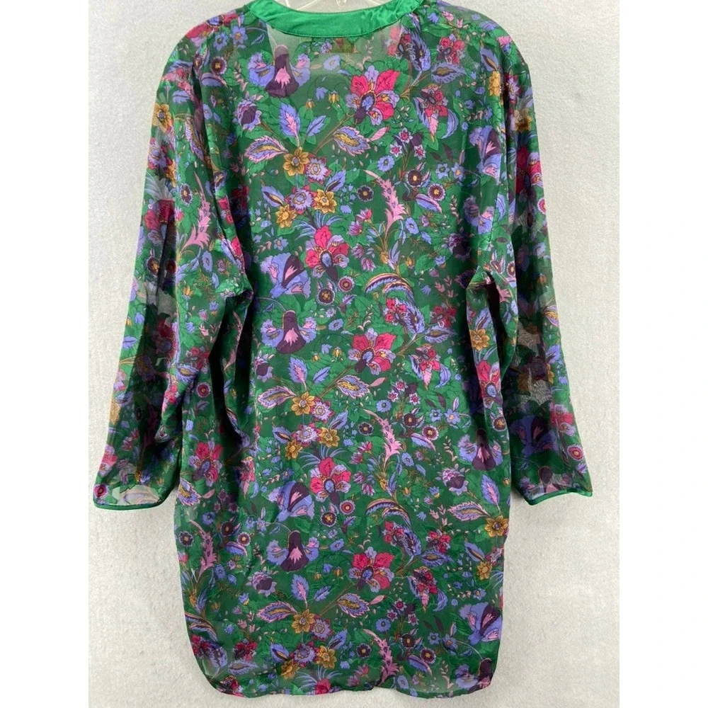 Vintage Victoria's Secret Sz M/L Sheer Nightie Gold Label Purple Green Dark Goth